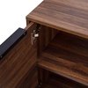 Flash Furniture Dark Walnut 4 Door Soft Close Storage Cabinet EM-0372-WAL-GG